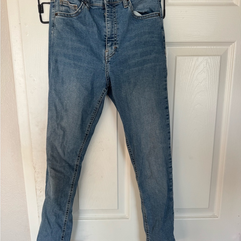 Topshop Men's Straight Blue Jeans